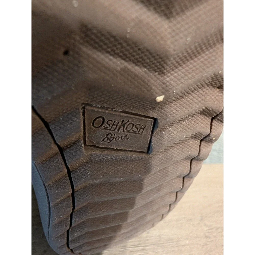 OshKosh B'gosh Kids Tan Brown Boots Hook Loop Size 7M